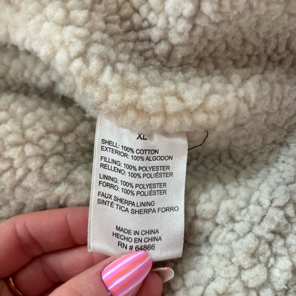 Lee Workwear Mens Vest Tan Canvas Sherpa Fleece Lined Pockets Vintage Wear XL - Picture 9 of 11